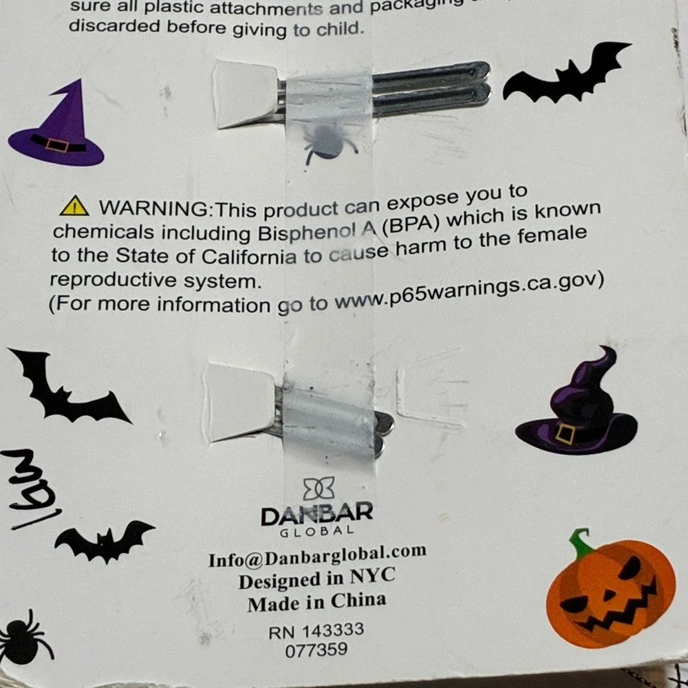 Danbar Global Halloween Glitter Hair Clips Set Witch Bat Pumpkin Ghost Moon Kids